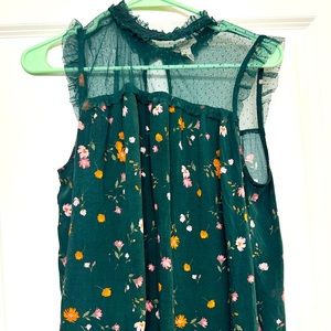 Floral Tank - sheer Neckline